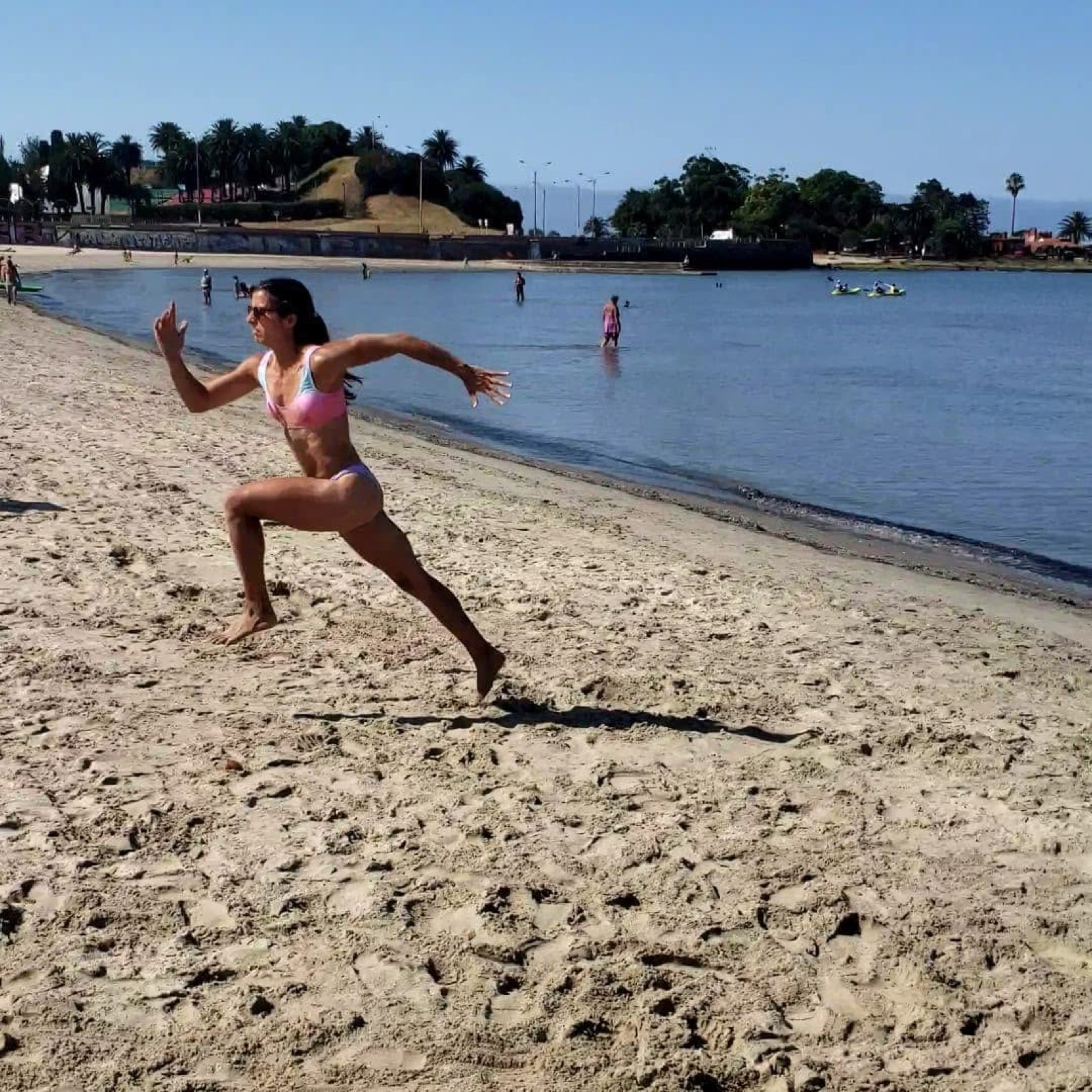 Training in motion by the sea